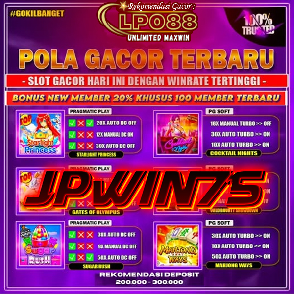 JPWIN75: Daftar Pilihan Game Online Populer Sering Kasih JP Win Besar Ditahun Baru